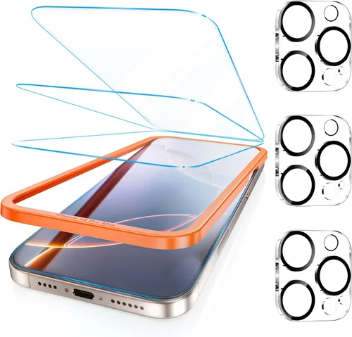 Vista 8 de Fotbor [Paquete de 3+3 protectores de pantalla para iPhone Air, antiluz azul, [protección ocular] 9H+ vidrio templado con protector de lente