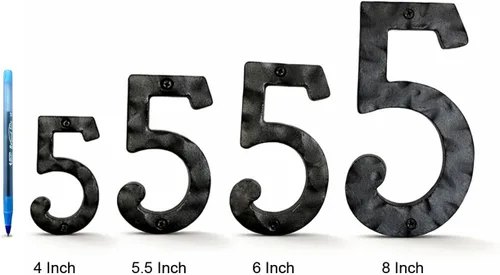 Vista 9 de NACH Números de casa para exterior, números de dirección negros de 5.5 pulgadas para casa - Número 3 - Números rústicos para exteriores