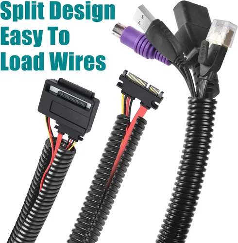 Vista 3 de ALLWIN Conducto de cable de telar de alambre dividido de 1/4 de pulgada, protector de cable de 30 pies, conducto flexible de cable automotriz