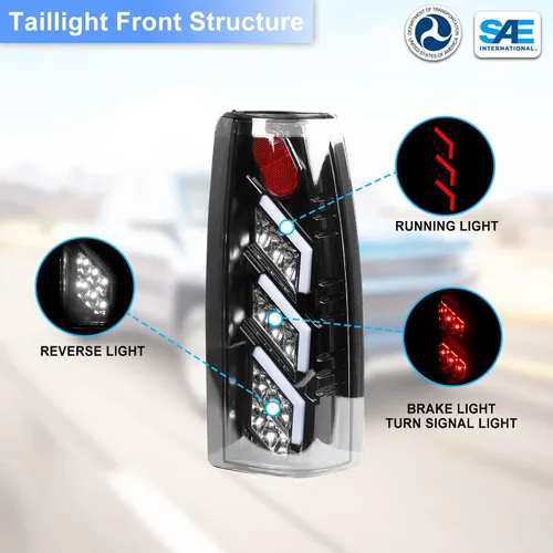 Vista 3 de ROXX Luces traseras LED completas Compatibles con Chevy C/K(1500/2500/3500) 1988-1999 y Chevy Suburban/GMC Yukon 1992-1999, Chevy Blazer 1992-1994