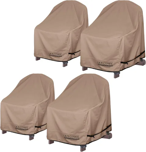 Vista 10 de ULTCOVER Funda impermeable para silla de patio – Funda para silla de césped individual para asiento profundo, paquete de 4 unidades, se adapta a