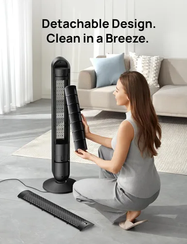Vista 7 de Dreo - Ventilador inteligente de torre con control de voz WiFi, funciona con Alexa/Google, Cruiser Pro T1S, ventilador de piso sin aspas oscilante