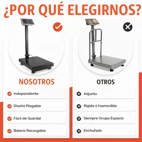 Vista 5 de Houseables Báscula industrial, báscula de plataforma, 600 libras, grande, máquina de peso para equipaje, envío, paquetes, piso, comercial Negro
