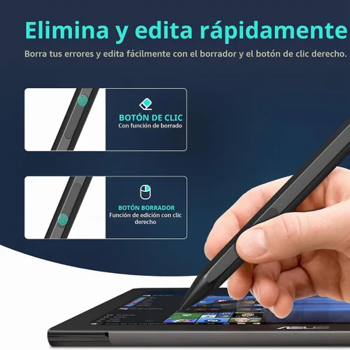 Vista 5 de Lápiz óptico para ASUS Transformer/Mini/ASUS Zenbook Flip/Pro/ASUS Vivobook Flip/Pro/Duo/ASUS Notebook, lápiz inclinable recargable MPP 2.0 con 4096