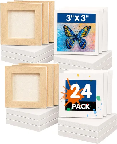 Vista 35 de FIXSMITH Lienzo blanco estirado de 12 x 16 pulgadas, paquete a granel de 8, imprimado, 100 % algodón, perfil de 5/8 pulgadas, paquete de gran valor