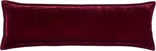 Vista 10 de HiEnd Accents Stella Almohada Lumbar de Terciopelo de Seda Sintética, 14x42 pulgadas, Negro, Ropa de Cama de Lujo de Estilo Romántico Occidental