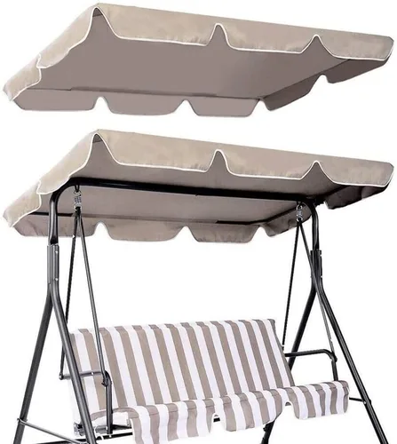 Vista 9 de Toldo de columpio para porche, cubierta superior impermeable de repuesto, cubierta superior para columpio de jardín de 3 plazas, para exteriores