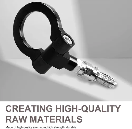 Vista 3 de Gancho de remolque para parachoques delantero del coche, especificaciones de rosca europea, anillo de remolque de estilo de carreras