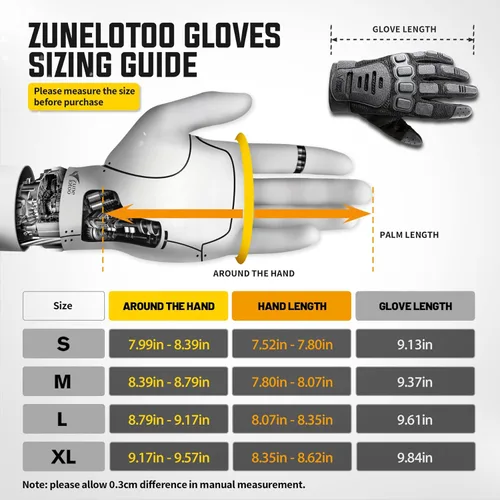Vista 5 de ZUNE LOTOO Touchscreen Tactical Gloves Men with TPR Finger Impact Protection & Palm Padded for Motorcycle Airsoft Paintball Range Work