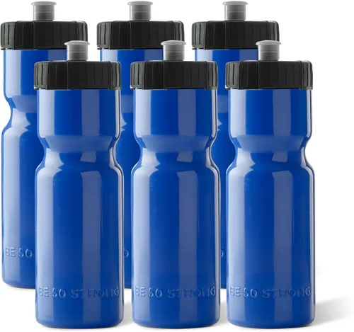 Vista 8 de Botellas de agua deportivas 50 Strong – Botellas de plástico reutilizables de 22 oz libres de BPA con tapa de tracción – Fabricadas en EE. UU.