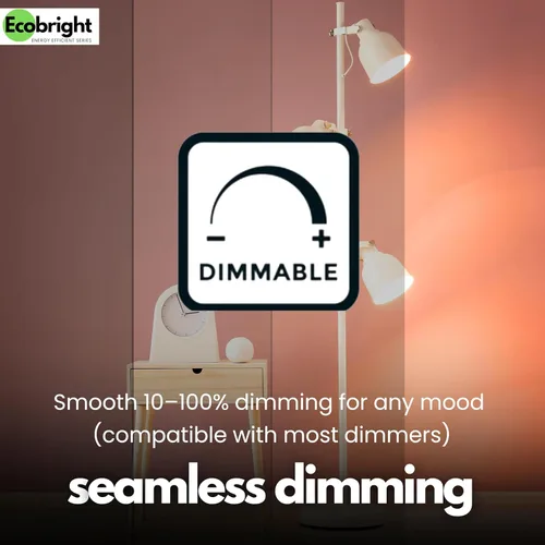Vista 9 de EcoBright 8PK - Bombilla de filamento LED A19 regulable, 10 W (equivalente a 100 W), base E26, 1100 lúmenes, CRI90+, vidrio transparente sin