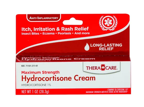 TheraCare Crema de hidrocortisona | Máxima fuerza OTC | Alivio de irritación y erupciones | 1 oz
