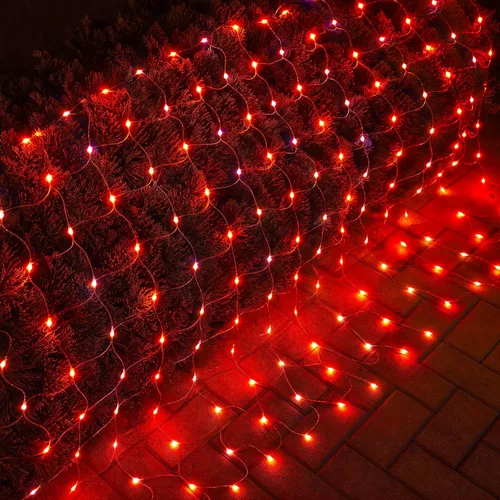 Dazzle Bright 200 luces LED de red de Navidad, 9.8 pies x 6.6 pies, luces de malla conectables de alambre transparente con 8 modos de iluminación