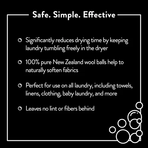 Vista 3 de Molly's Suds Bolas de lana para secadora XL, suavizante de telas orgánicas de alta calidad, hipoalergénicas, fabricadas a mano, reutilizables