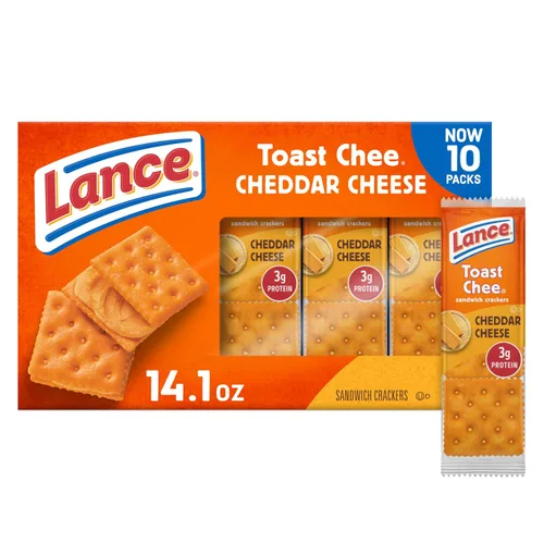 Vista 25 de Lance - Galletas saladas tipo sándwich, Captain's Wafers, paquete variado, 10 paquetes individuales, 6 sándwiches en cada uno