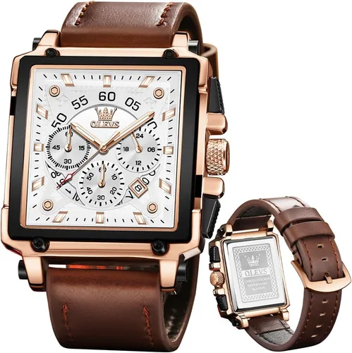 Vista 15 de OLEVS Reloj de Pulsera Elegante para Hombre, Relojes de Correa de Silicona para Hombre, Reloj Cronógrafo Pro Diver de Acero Inoxidable, Reloj