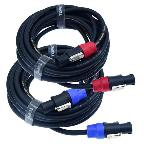 Speak on Paquete de 2 cables de altavoz profesional Speakon a Speakon macho calibre de bloqueo de cable de cable de audio profesional de 12 AWG con
