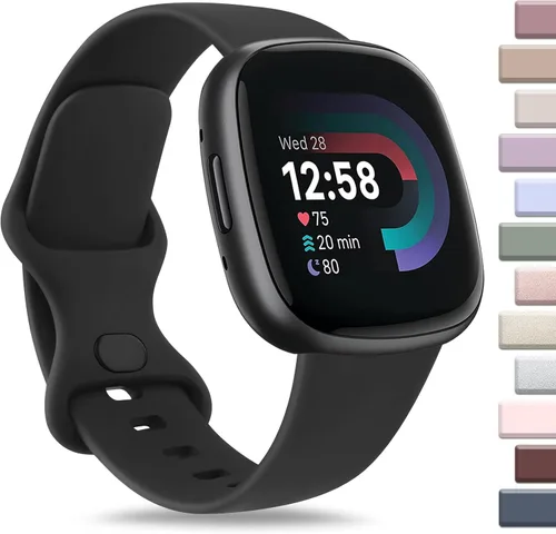 Vista 14 de AK Correa deportiva compatible con Fitbit Sense 2, Versa 4, Versa 3, correas clásicas de silicona suave para reloj inteligente, para mujeres