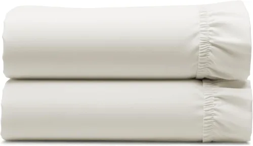 Vista 25 de California Design Den - Sábana bajera ajustable blanca, 100% algodón de 400 hilos, sábanas refrescantes de satén, no elástico que se desprende