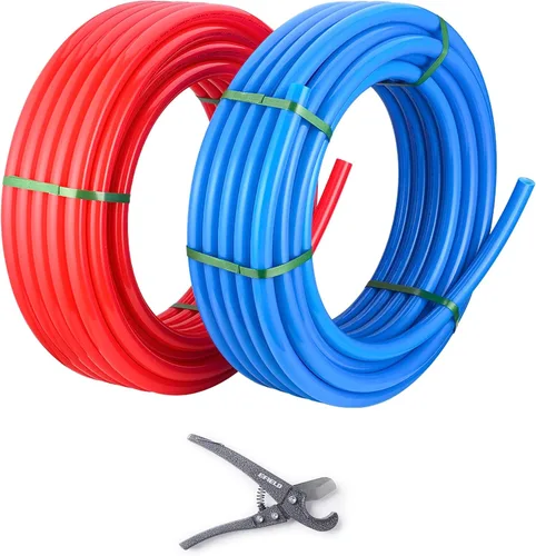 Vista 13 de EFIELD Kit de instalación de plomería PEX de 1/2 pulgada: tubo Pex-b de 1/2 pulgada x 200 pies (rojo de 100 pies + azul de 100 pies), 12 accesorios
