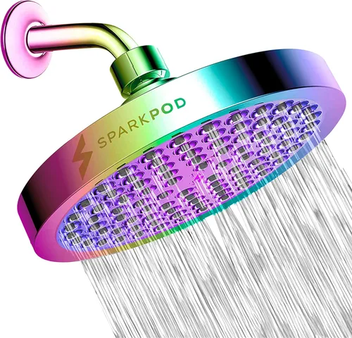 Vista 10 de SparkPod Cabezal de ducha – Lluvia de alta presión – Diseño de lujo de alta calidad – Reemplazo ajustable fácil de limpiar para tus cabezales