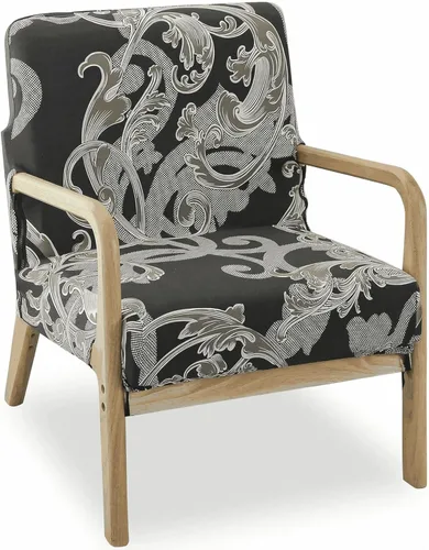 Vista 19 de Deisy Dee Funda para silla moderna de mediados de siglo impresa, Fundas elásticas para sillón de lectura, fundas tapizadas para sillas de sala Negro