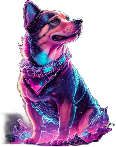 Vista 3 de CafePress Futuristic Dog Yard Sign, Vinyl Lawn Sign, 22" w x 18" h
