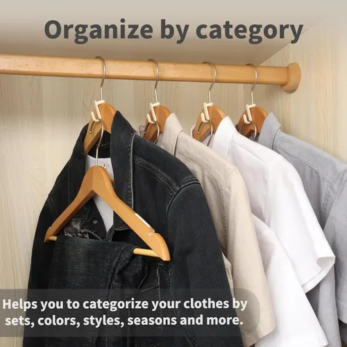 Vista 4 de 50 ganchos para colgar para colgar ropa, ahorro de espacio para ropa. Ganchos para colgar ahorran espacio. Gancho de conector para colgar perchas