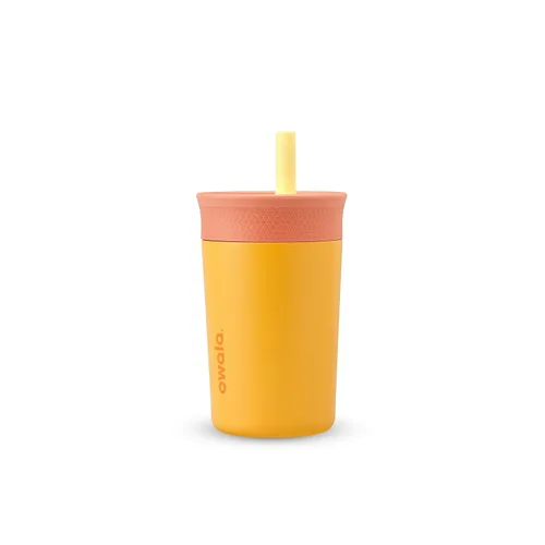 Vista 9 de Owala Vaso Térmico de Acero Inoxidable para Niños con Pajita Flexible Resistente a Derrames, Fácil de Limpiar, Botella de Agua para Niños, Ideal