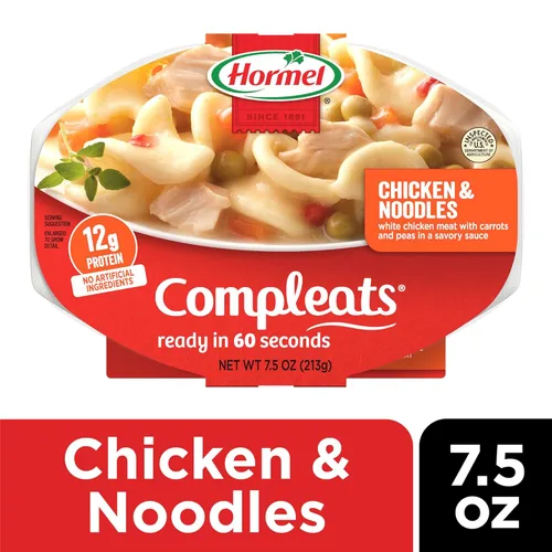 Vista 4 de HORMEL COMPLEATS - Bandeja para microondas de pollo y fideos, 7.5 onzas (paquete de 7)