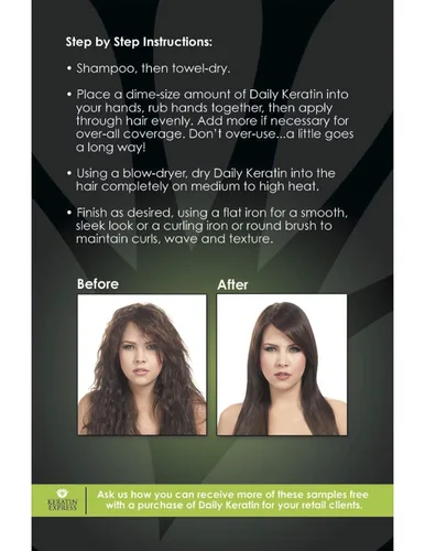 Vista 4 de Keratin Express Daily Keratin 3 fl oz Fast Blowout - Control de encrespamiento - Protector de calor - Tratamiento de reparación