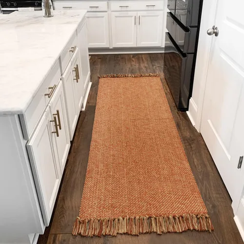 Vista 64 de Collive Alfombra de Baño Negra, 2' x 3' Tejida a Mano Lavable Alfombras Pequeñas de Cocina, Alfombra de Entrada Reversible de Algodón Alfombra