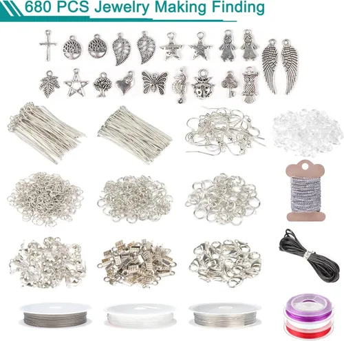Vista 4 de YUGDRUZY Kit de suministros para hacer joyas, 2831 piezas, kit de fabricación de pulseras, herramienta de reparación con alicates de joyería