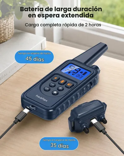 Vista 8 de Collar electrónico para perro con control remoto, collar de entrenamiento de perro impermeable de 2600 pies para perros pequeños, medianos