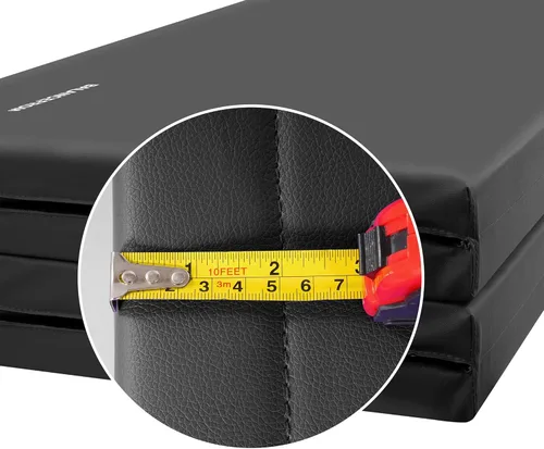 Vista 11 de BalanceFrom 6x4 Feet 4-Panel Folding Gymnastics Mat – 2-Inch Thick Pad with Vinyl Surface and Carrying Handles for Tumbling, Yoga, Pilates, Home