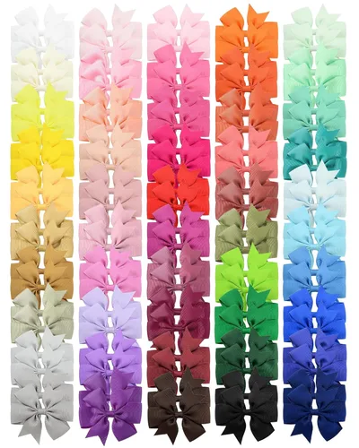 Choicbaby Lazos para el cabello de 3 pulgadas para niñas, cinta de grogrén, accesorios para el cabello con lazo de clip de cocodrilo para niñas
