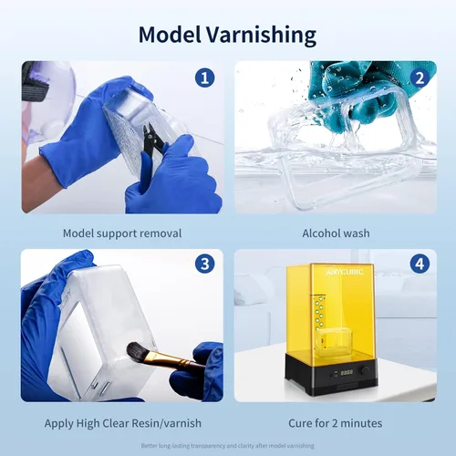 Vista 4 de ANYCUBIC - Resina para impresión 3D de gran compatibilidad para todas las impresoras LCD y DLP, antiamarilleo y de gran transparencia, resistente