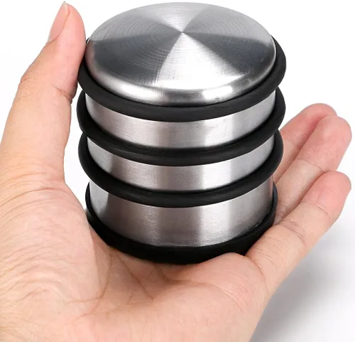 Vista 4 de Sumnacon - Tope de piso resistente sin necesidad de taladro, tope de puerta de acero inoxidable duradero con goma antideslizante - Cuña de puerta