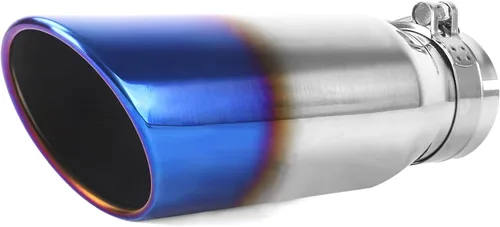 Vista 12 de Richeer Punta de escape de 4 a 5 pulgadas, entrada de 4 pulgadas, salida de 5 pulgadas, longitud total de 12 pulgadas, punta de escape de acero