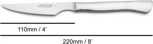 Vista 2 de ARCOS Cuchillo para carne no dentado de 4 pulgadas con borde liso para cortar y filetear carne. Hoja y mango de acero inoxidable Monoblock. Serie