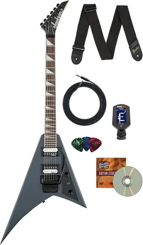 Vista 14 de Jackson JS Series Monarkh SC JS22 Guitarra eléctrica roja manchada del paquete JS con cable de instrumento, correa, afinador de clip, púas y DVD