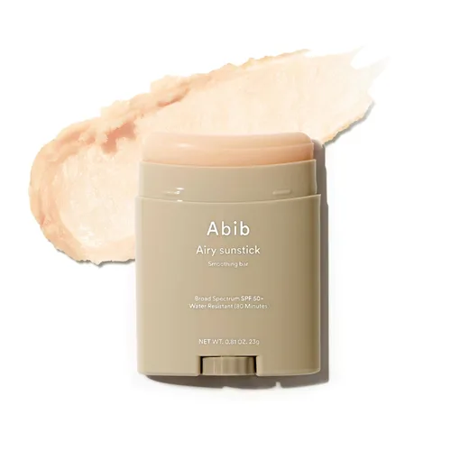 Abib Barra de protección Airy Sunstick de amplio espectro SPF50+ 0.81 oz / 23 g (semimate) | Protector solar coreano en barra de protección solar,