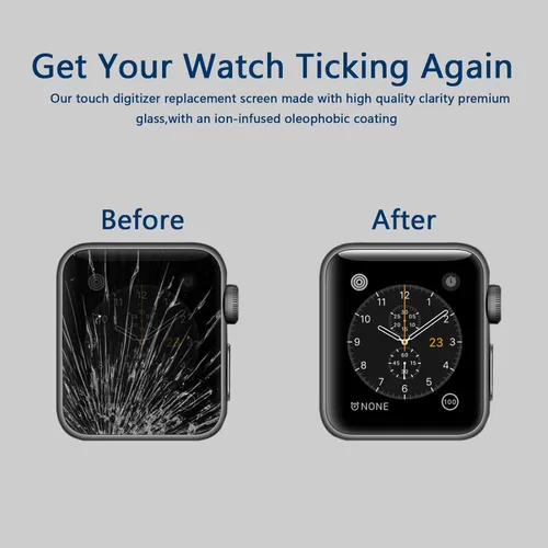 Vista 5 de Compatible con Apple Watch 7/8 de 1.772 in de repuesto de pantalla de lente frontal LED Kit de reparación de vidrio con herramientas e instrucciones
