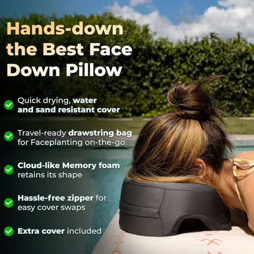 Vista 7 de Faceplant Almohada boca abajo – Almohada ajustable de espuma viscoelástica para dormir – Almohada boca abajo después de cirugía ocular