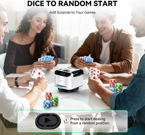 Vista 3 de Barajador y distribuidor automático de cartas KPAW - 1-2 mazos de apoyo para 12 jugadores Blanco