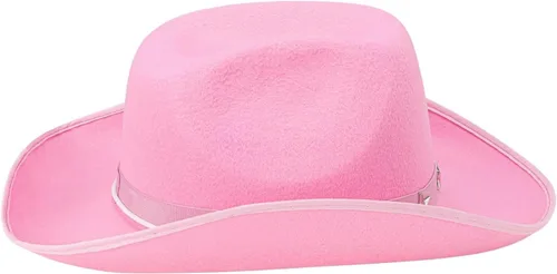 Vista 7 de Sombrero de vaquera de fieltro para mujeres y hombres, accesorios de disfraz (14.8 x 10.6 x 5.9 pulgadas)