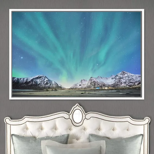 Vista 33 de SIGNWIN Framed Canvas Wall Art Dayspring Astronomy & Space Contemporary Cosmic Dramatic Green Group Photography Realism - 16x24 inches