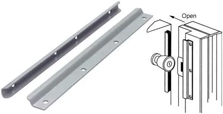 Vista 5 de Prime-Line U 9513 - Protector de pestillo construido de acero pintado gris, para puertas abatibles (paquete individual)