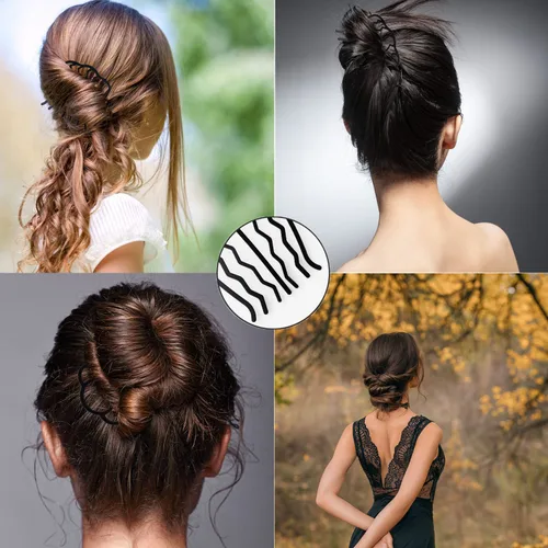 Vista 5 de 6 piezas de peine lateral para el cabello, pinzas de metal para peinetas de cabello estilo francés para moño recogido, vintage, horquillas de pelo
