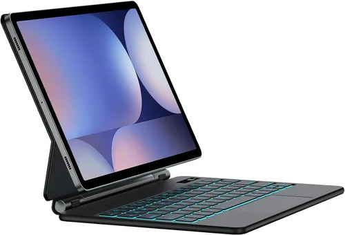 Vista 10 de JUQITECH Magic Keyboard Case for Samsung Galaxy Tab S6 Lite 10.4 Inch Magnetic Floating Cantilever Stand Wireless Backlit Multi-Touch Trackpad